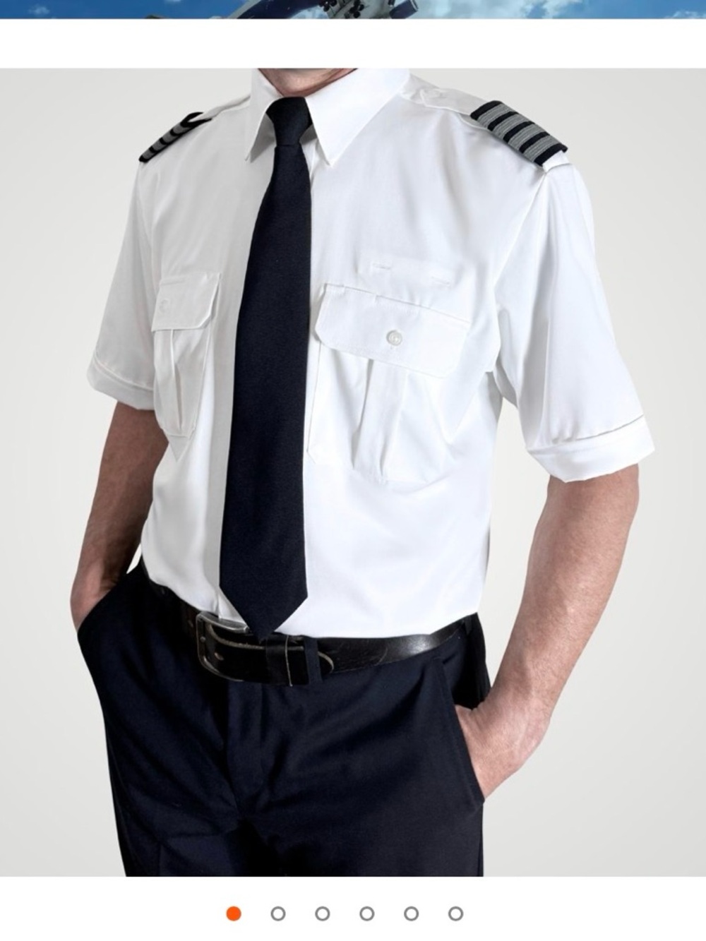 Crew Outfitters Airline Men's White Short-Sleeve Button-Down Shirt